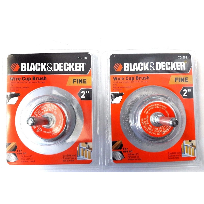 Black & Decker 2" Fine Wire Cup Brush With 1/4" Shank 70-608 2PKS
