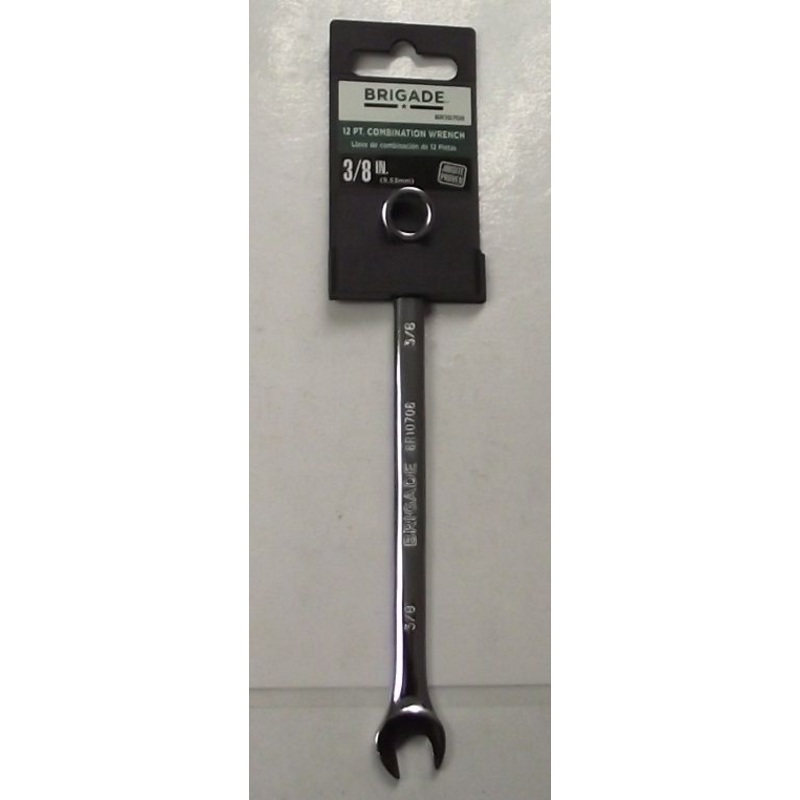 Brigade BR10708 3/8" Full Polish Combination Wrench 12pt