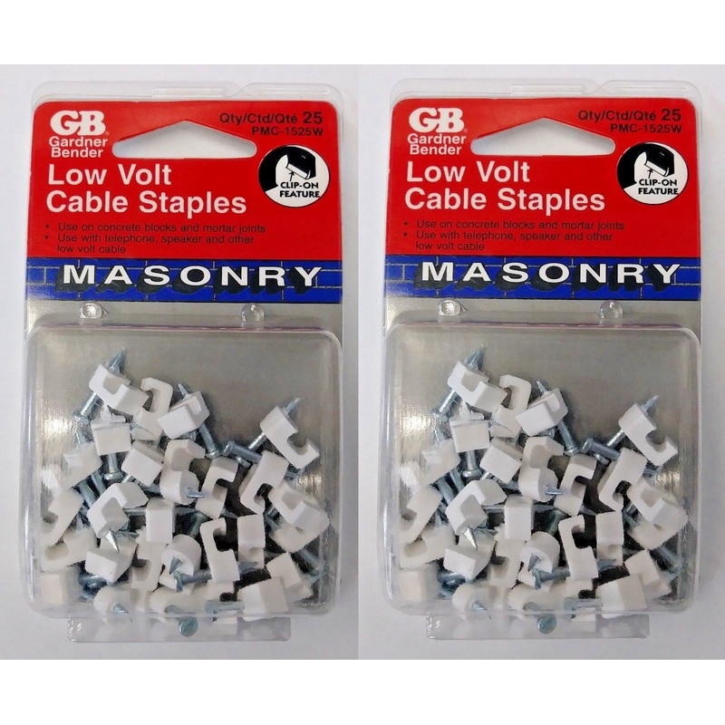 Gardner Bender PMC-1525W 3/16" Low Volt Cable Staples USA (2 Packs of 25)