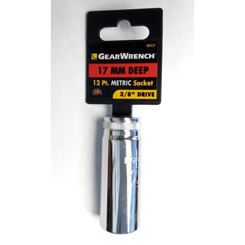 GearWrench 80531 3/8" Dr 12 Point Deep Metric Socket 17mm