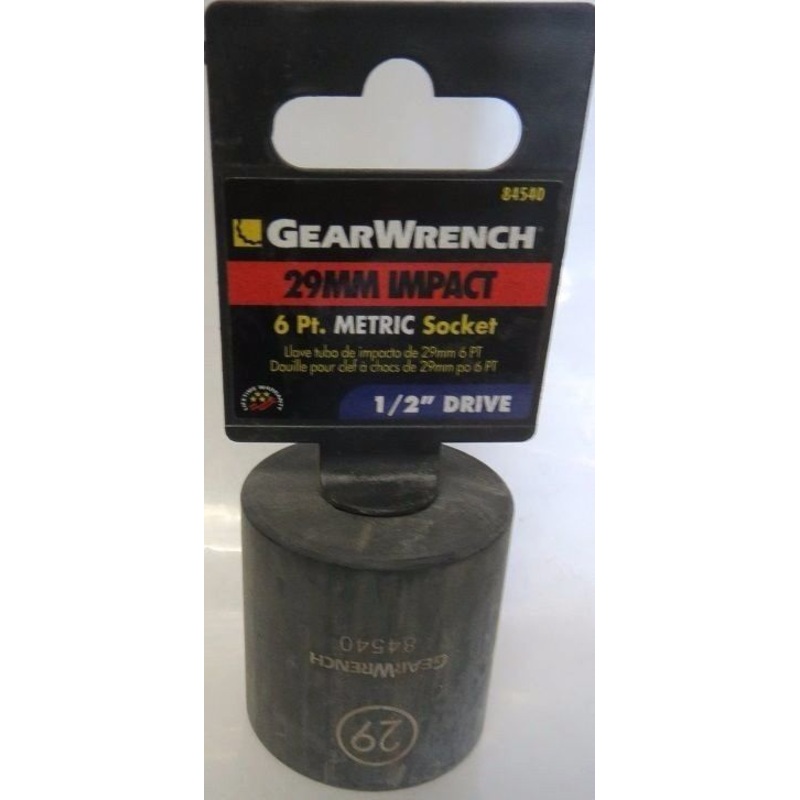 GearWrench 84540 29mm Impact 6 Point 1/2" Drive Socket