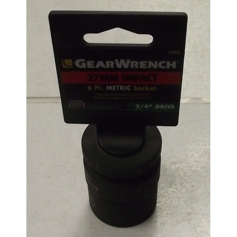 GearWrench 84838 27mm - 3/4-Inch Drive 6 Point Standard Impact Socket