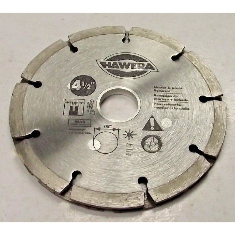 Hawera HWD4510B 4 1/2" Sand Tip Diamond Saw Blade For Mortar & Grout Removal
