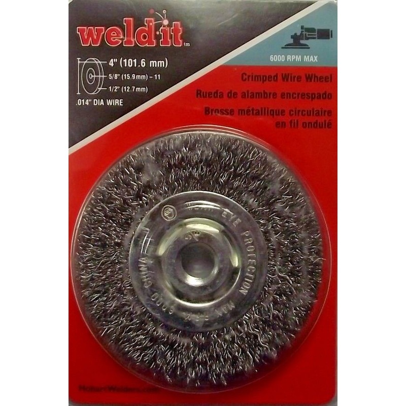 Hobart 770368 4" Crimped Wire Wheel 5/8" Arbor .014 Dia Wire