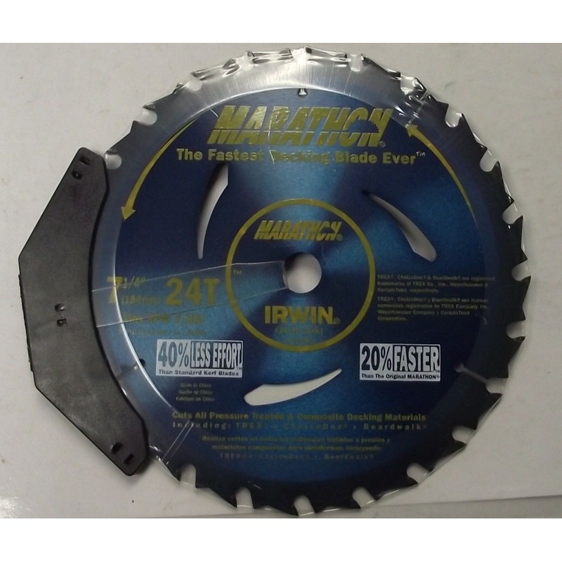 Irwin 24130PTL Marathon 7-1/4" x 24 Tooth Deck Saw Blade