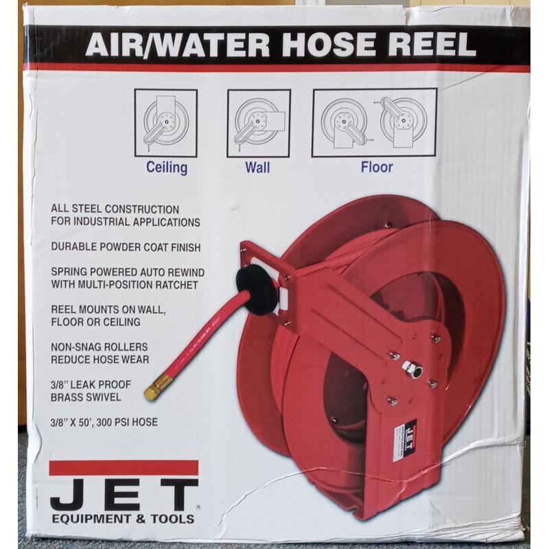 JET 426238 AHR-50 Steel Air or Water Hose Reel 3/8" x 50'
