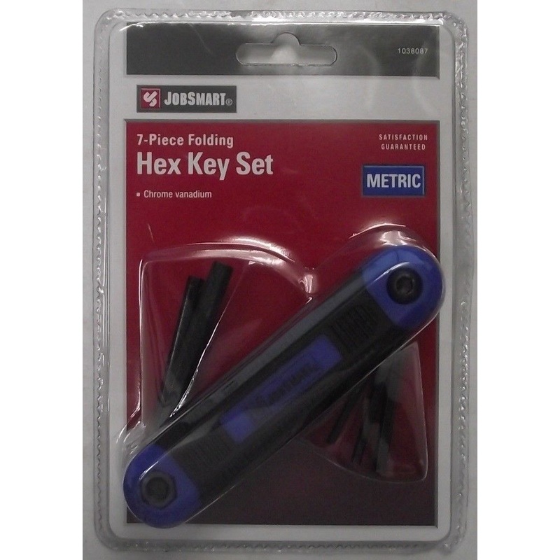 Jobsmart 1038087 7pc Metric Folding Hex Key Set