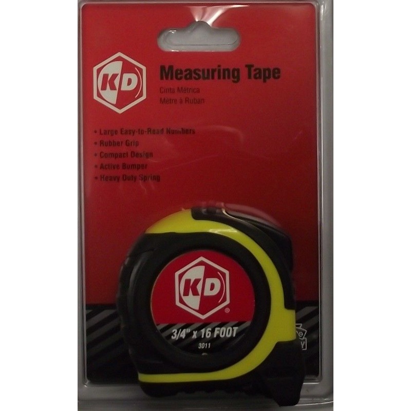 KD 3011 3/4" x 16' Locking Tape Measure With Rubber Grip