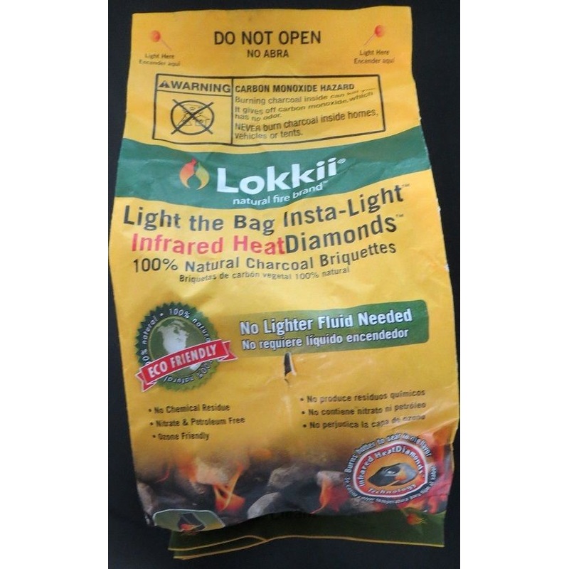 Lokkii 73997 100% Natural Infrared Heat Diamonds Barbeque Charcoal 3lb. Bag
