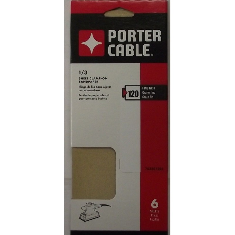 PORTER CABLE 783801206 1/3 Sheet AO 120g Sandpaper