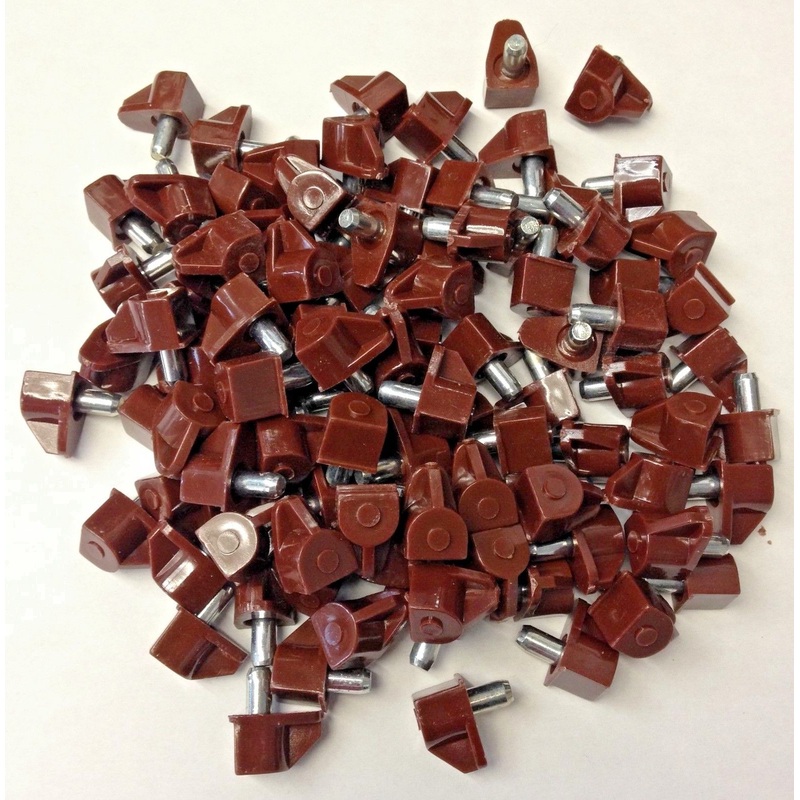 Progressive 1438BRN Bag of 100 Brown Shelf Clip Support With A 5mm Steel Pin