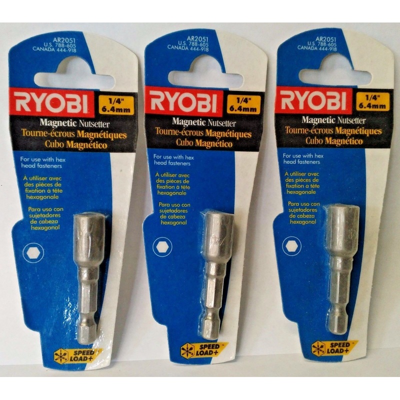 Ryobi 1/4" x 1-7/8" Magnetic Nutsetter AR2051 3PKS