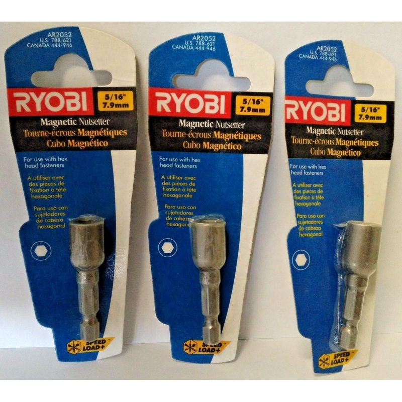 Ryobi AR2052 5/16" x 1-7/8" Magnetic Nutsetter 3PKS