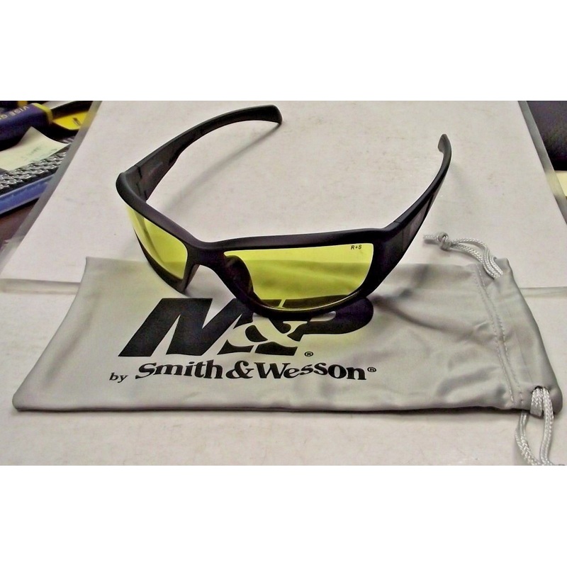Smith & Wesson MP108-41-ID Shooting Glasses Full Frame With Amber AF Lens, Black