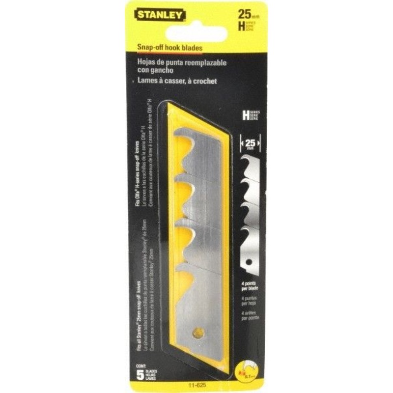 Stanley 11-625 Snap Off Hook Blades 25mm 5 Blades