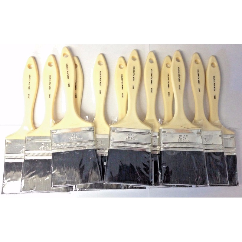 2-1/2" Polyester Bristle Chip Paint Brushes #2653-25 12 Pack