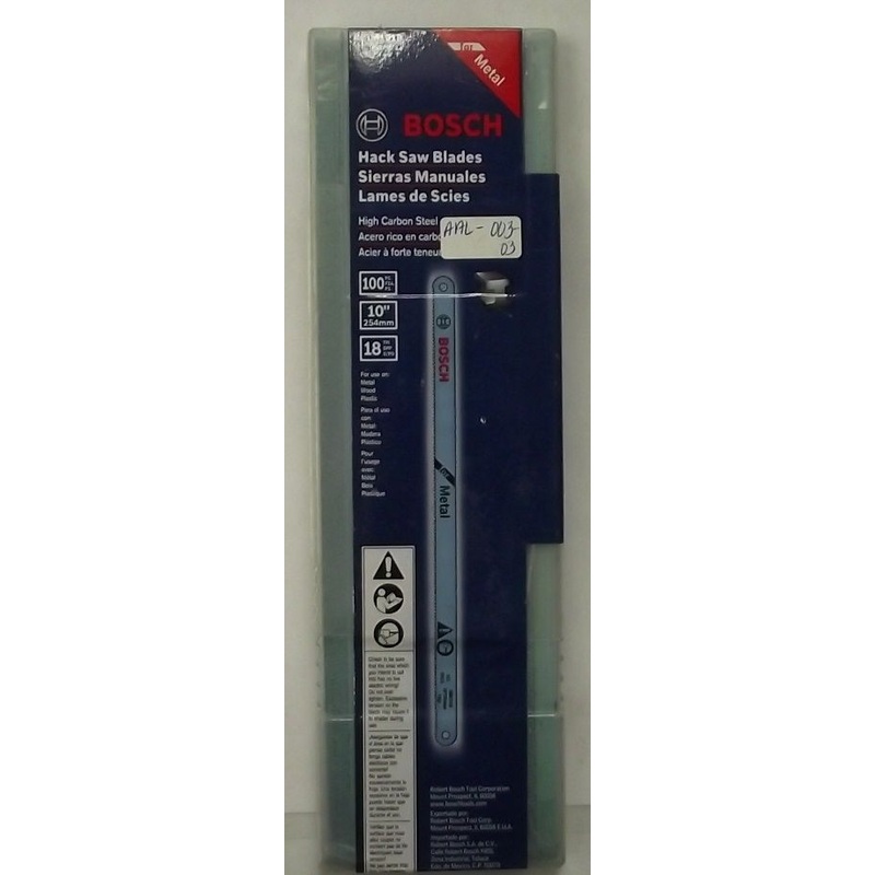 Bosch HBM1018-100pk 10-Inch 18 TPI Carbon Steel Hacksaw Blade