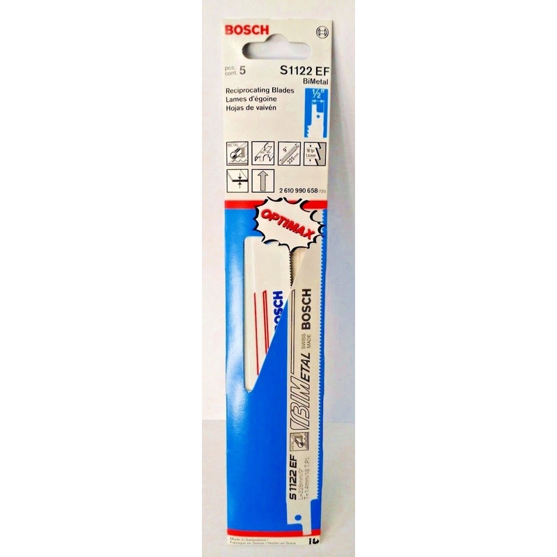 Bosch S1122EF Reciprocating Saw Blade 9" x 18 Tpi 5pcs.