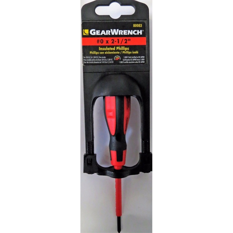 Gearwrench #0 Insulated Phillips Screwdriver 2-1/2" Long 80083
