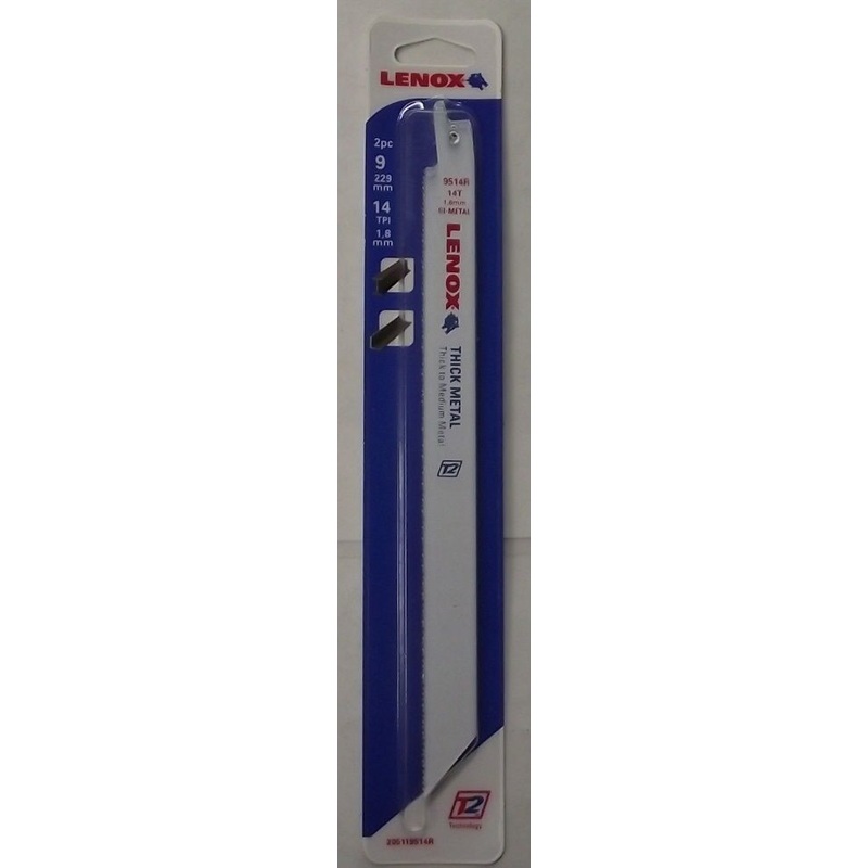 Lenox 205119514R 9" x 14 Tpi Thick Metal Heavy Duty Recip Saw Blades 2pk USA