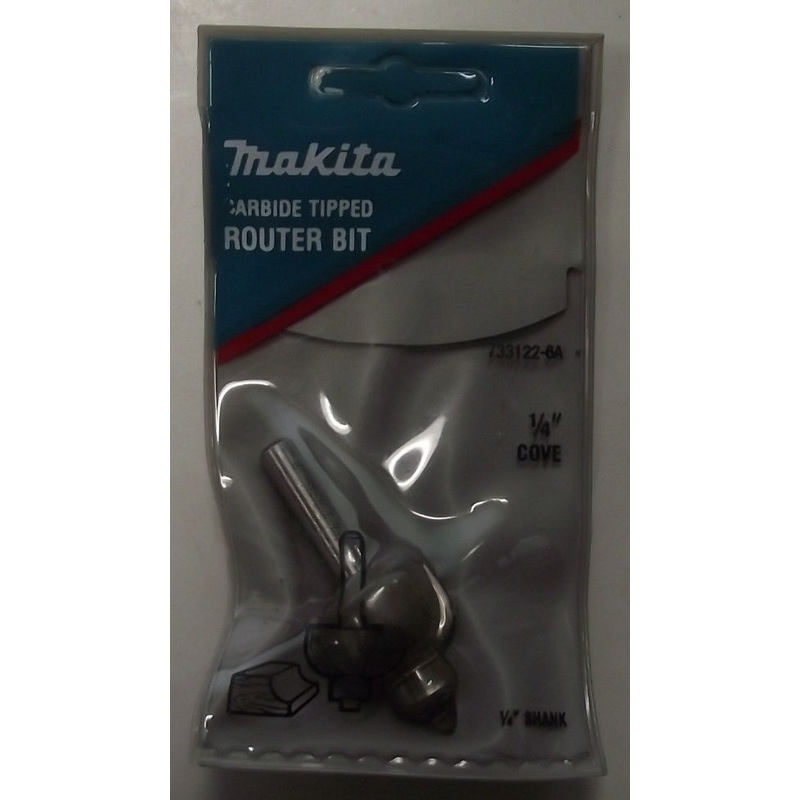 Makita 733122-6A 1/4" Cove 2 Flutes Carbide Tip Router Bit 1/4" Shank
