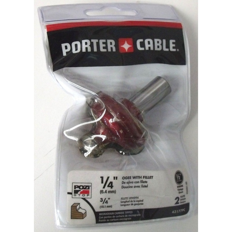 Porter Cable 43177PC 1/4" Ogee Router Bit with Fillet