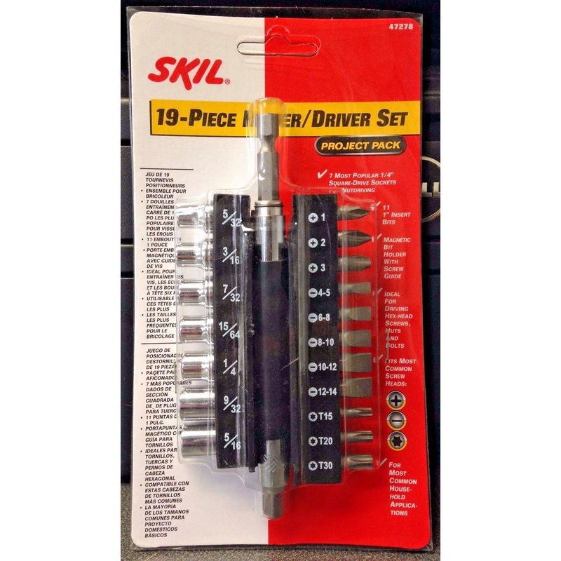 Skil 47278 19 Piece Finder / Driver Screw Bit Set With Sockets