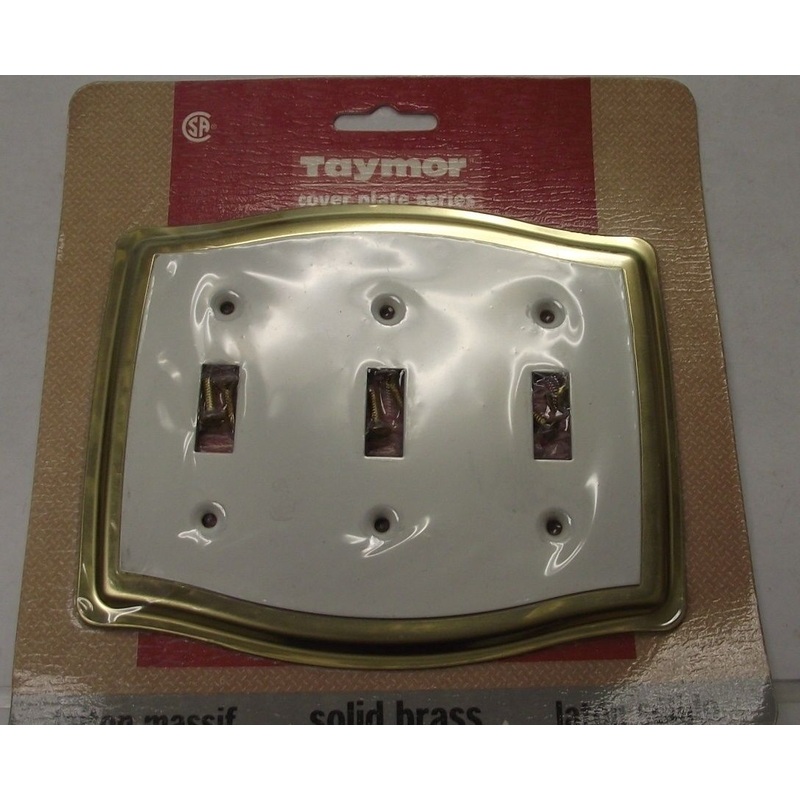 Taymor 02-D7535W Solid Brass & White Triple Switch Cover