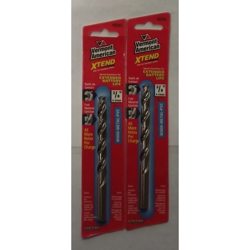 Vermont American 12751 3/8" x 5" XTEND Fractional Drill Bit 2pc