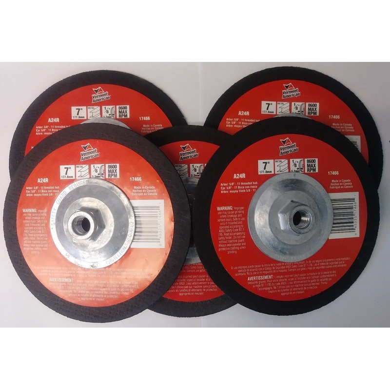 Vermont American 17466 7" x 1/8" x 5/8"-11 Metal Abrasive Blade Canada (5 Discs)