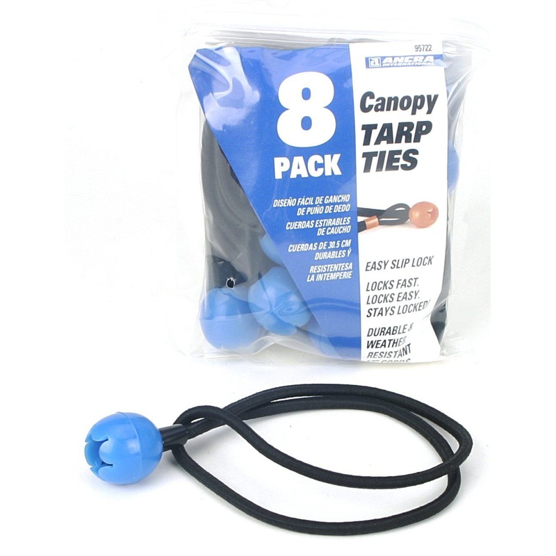 Ancra 95722 12" Bungy Canopy Tarp Ties 8-Pack,