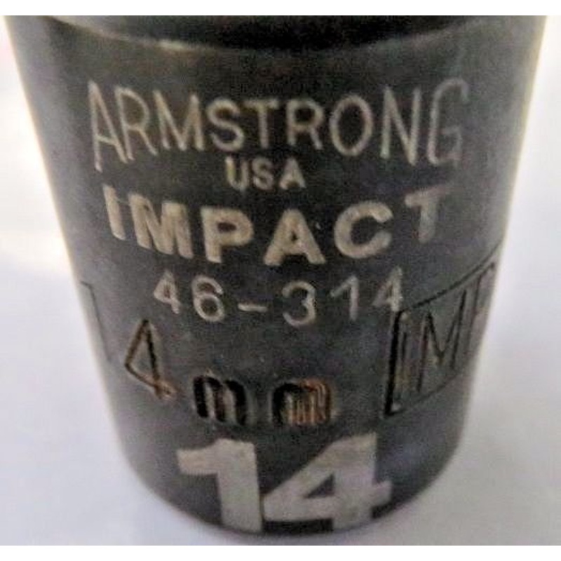Armstrong 46-314 3/8" Drive 14mm Impact Socket 12pt. USA