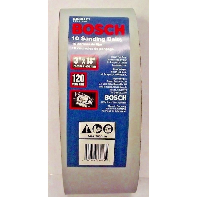 Bosch SB3R121 3" x 18" 120 Grit Sanding Belts 10 Pack