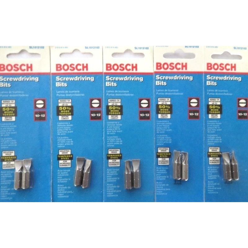 Bosch SL1012102 10-12 Slotted Screw Tips 5 Packs USA