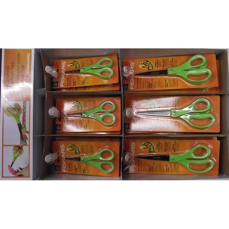 Fiskars 154210-5002 24 Pcs. 8" & 4" Duck Edition Scissors Non Stick Blade
