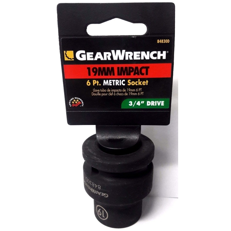 GearWrench 84830D 19mm - 3/4-Inch Drive 6 Point Standard Impact Socket