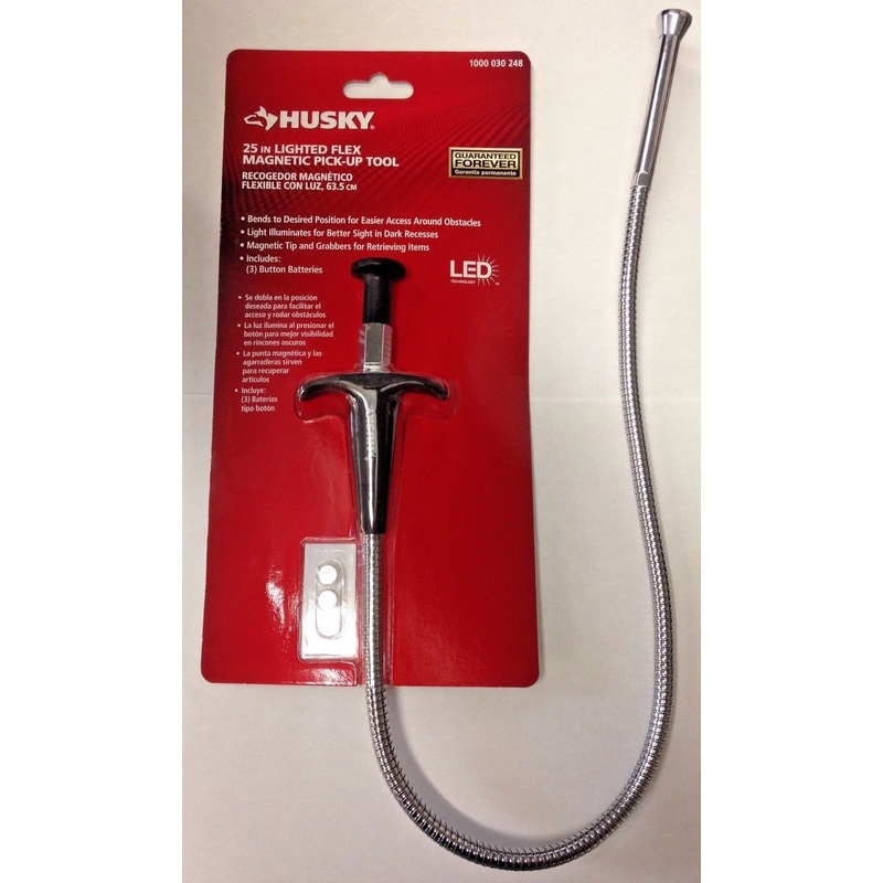 Husky 1000 030 248 25" Flex Magnetic LED Lighted Claw Pick-Up Tool