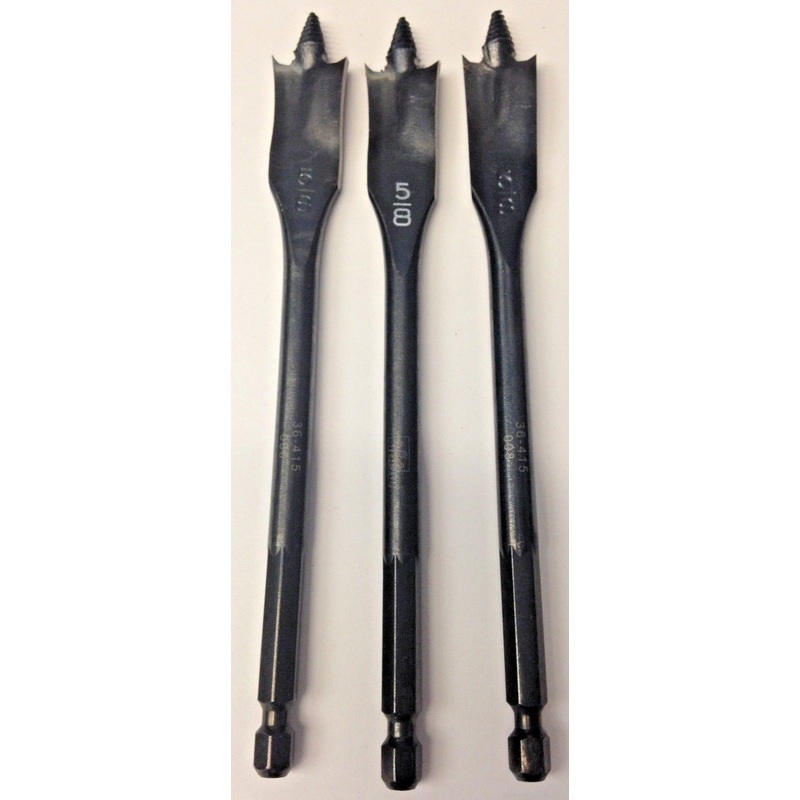 Ideal KB-0336 5/8" x 6" Spade Drill Bits (3 Bits)