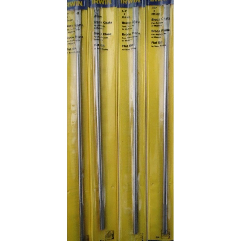 Irwin IW701 1/4" x 10" Flat Boring Bit 4 Packs