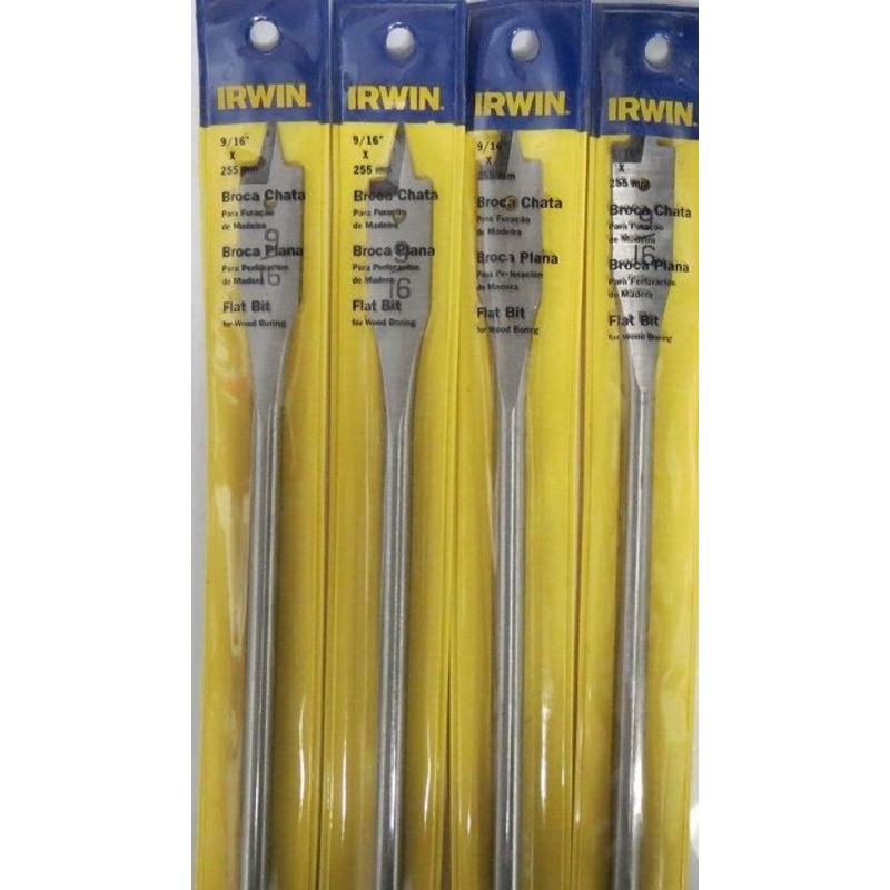 Irwin IW706 9/16" x 10" Flat Boring Bit 4 PCS