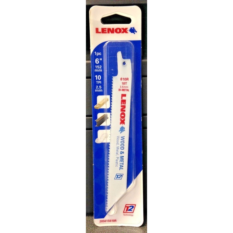 Lenox 20561S610R 6" x 10 TPI Bi-Metal Wood & Metal Reciprocating Saw Blade (1)