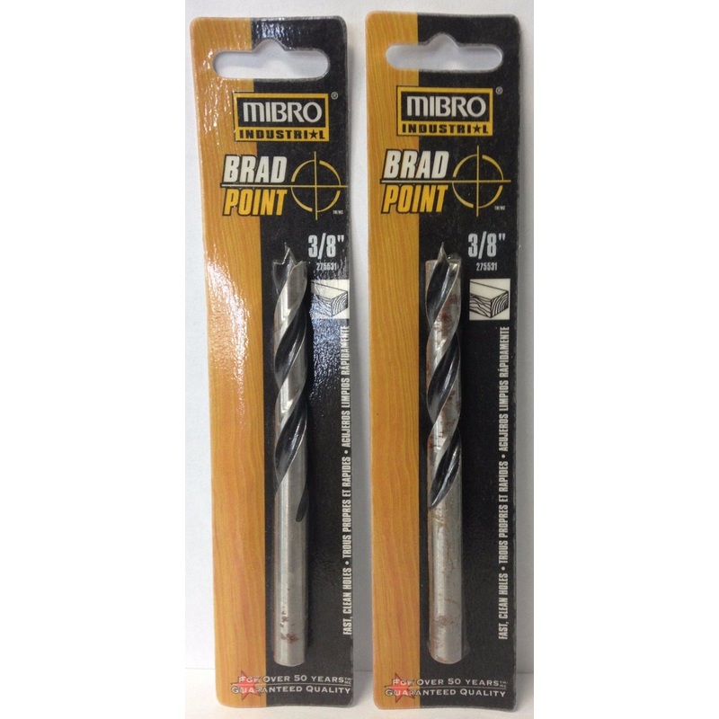 Mibro 275531 3/8" Brad Point Drill Bits 2 Packs