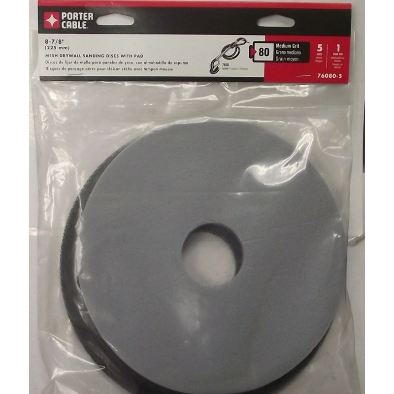 Porter Cable 76080-5 Drywall Mesh Discs With Pad 80g 5PK USA