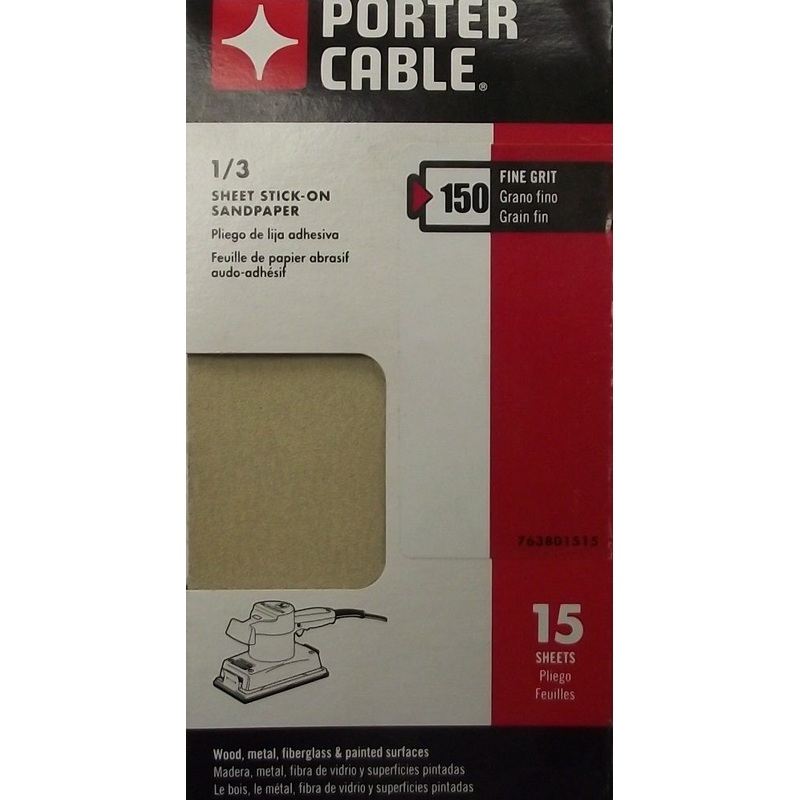 Porter Cable 763801515 1/3 Sheet PSA 150 Grit 15PK