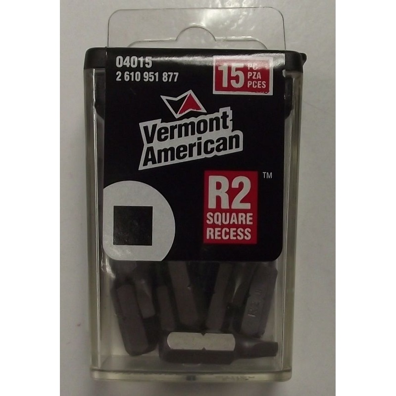 Vermont American 04015 #2 Square Recess Drive Power Screw Bits