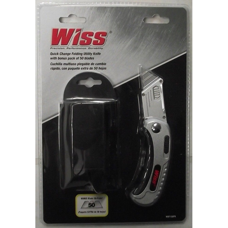 Wiss WKF150PK Quick Change Folding Utility Knife with Bonus Pack of 50 Blades