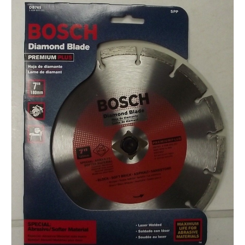 Bosch DB765 7" Soft Material Diamond Saw Blade Premium Plus 2 5/8" Arbor