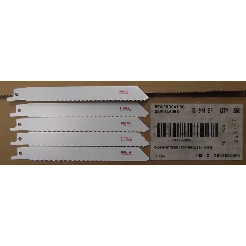 Bosch S918EF 6" x 18TPI Bi-metal Recip Saw Blades 5pcs. Swiss