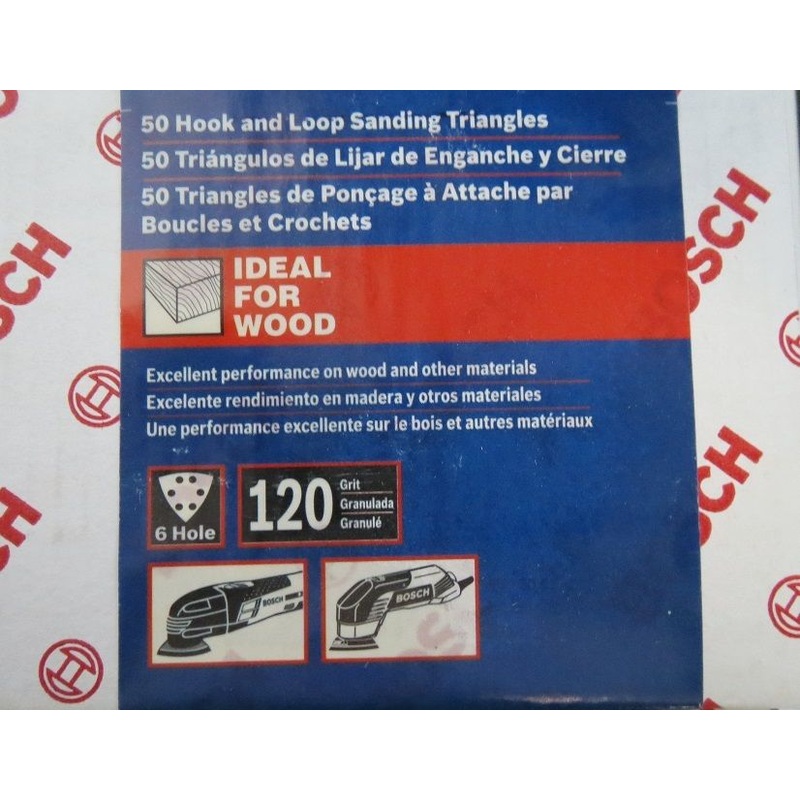 Bosch SDTR121 120 Grit Detail Sanding Triangles Red, 50-Pack Italy
