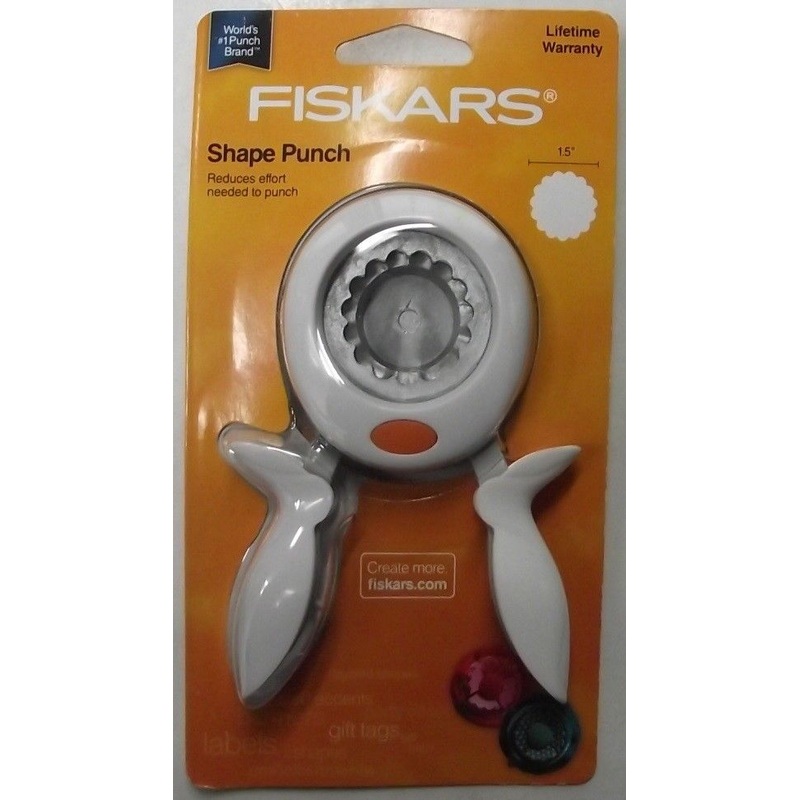 Fiskars 137750-1002 Scalloped Squeeze Punch Large Seal of Approval